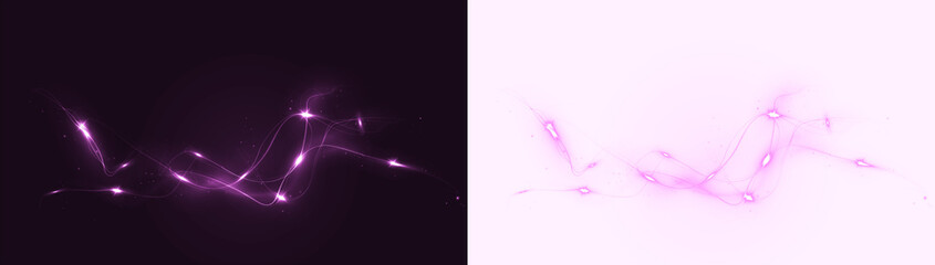 Abstract pink and purple glowing wave overlay with soft light effects, creating a dreamy atmosphere for design projects and artistic backgrounds with copy space © Виктория Проскурина