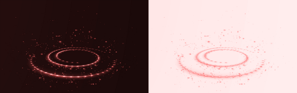 Abstract pink and dark background with glowing circular sparkles and light particles creating a magical atmosphere, perfect for overlays and design projects with copy space