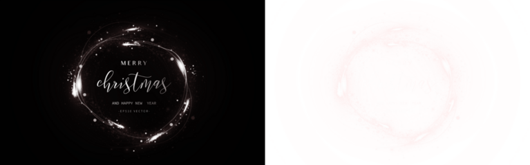 Elegant Christmas greeting card mock up with sparkling elements on a dark background, featuring a festive message and ample copy space for personalization