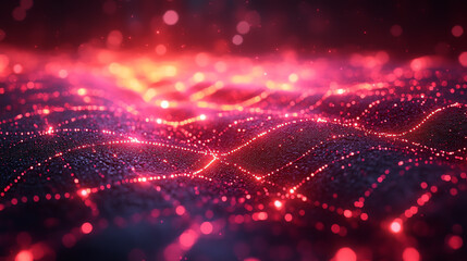 Abstract representation of digital connectivity with vibrant colors and intricate patterns, symbolizing data flow and innovation.