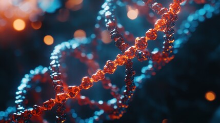 Illuminated DNA Helix: A Microscopic Marvel of Genetic Code
