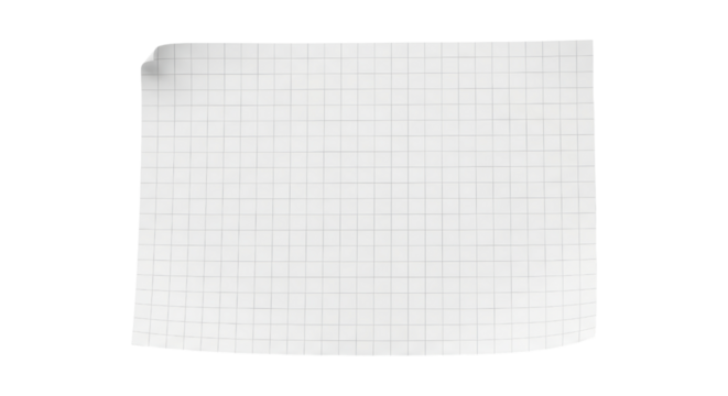 Blank graph paper with grid lines and transparent background for design projects