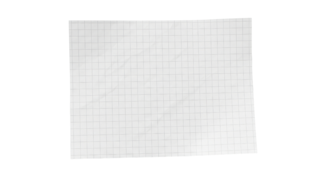 Blank graph paper sheet with transparent background for designs