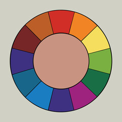 Fototapeta premium Color Wheel with Diverse Hues on Light Gray Background colors vector