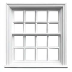 White, classic window, multiple panes