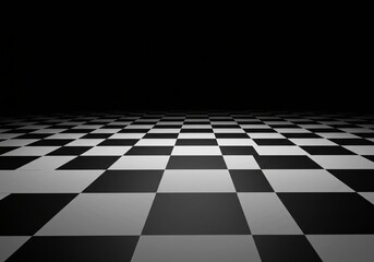 Endless Black and White Checkerboard Floor