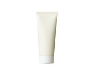 A plain, white plastic tube, likely for a cosmetic product.  It's a vertical, cylindrical shape with a smooth surface.  No text or graphics are visible