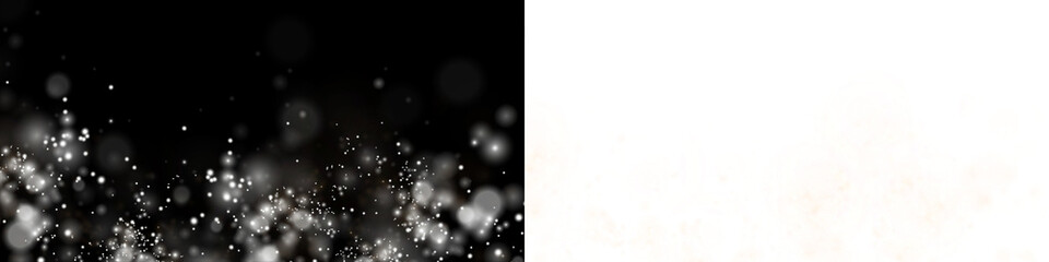 Sparkling bokeh overlay with soft white and black gradients, creating a dreamy atmosphere for artistic design projects and enhancing visual storytelling with copy space