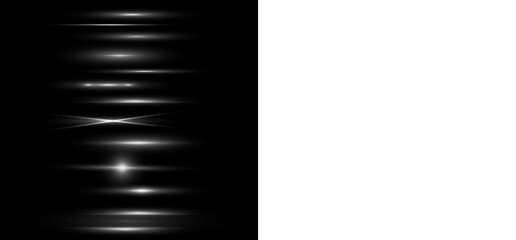 Abstract light streaks overlay on a black background, creating a dynamic visual effect, ideal for design projects requiring modern aesthetics and creative flair