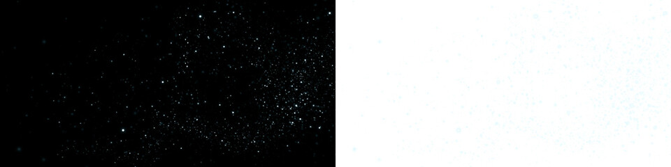 Png overlay featuring a dynamic blend of sparkling particles on a contrasting black and white background, ideal for creative design projects and visual storytelling