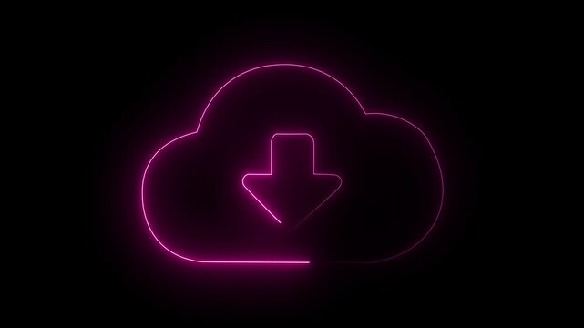 Simple Download button icon. file downloading concept motion background.