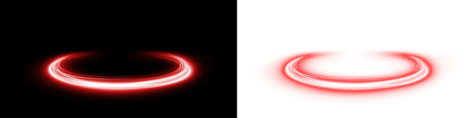 Red glowing circular light overlay on black and white backgrounds, creating a striking visual...