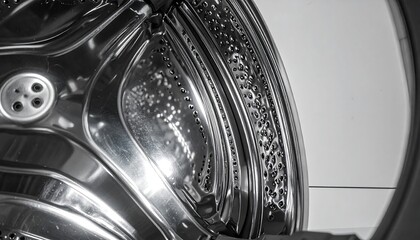 Close-up of a washing machine drum
