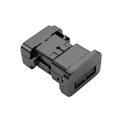 Black USB-C adapter studio shot, close-up