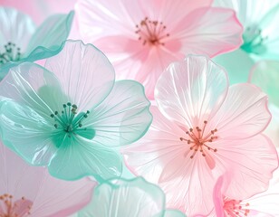 Delicate Pastel Flowers in Soft Colors.