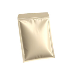Beige foil pouch mockup, studio shot, isolated, packaging design