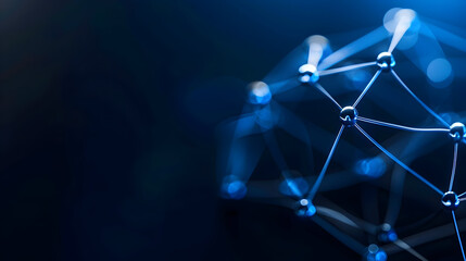 Stunning blue network connection with glowing nodes, symbolizing global communication, technology solutions, and innovative digital transformation concepts