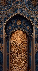 Intricate archway design with golden patterns