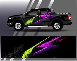 Car wrap design vector. Graphic abstract stripe racing background designs for vehicle, rally, race, adventure and car racing livery