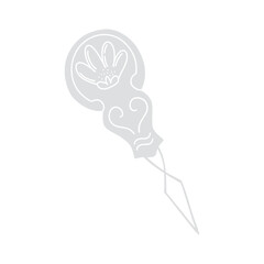 Hand drawn vector illustration of decorative needle threader in cartoon flat style. Essential sewing tool for easy threading, perfect for hobbyists and professionals.