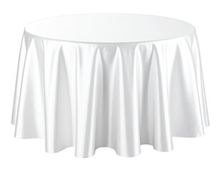 Elegant Draped White Round Tablecloth PNG Transparent Background