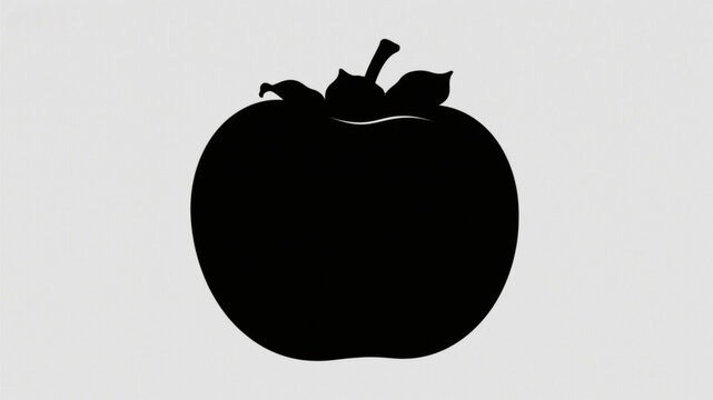 Persimmon silhouette, smooth persimmon skin