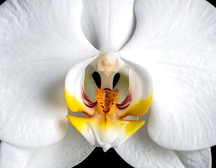 Close-up of a white orchid's center (1)