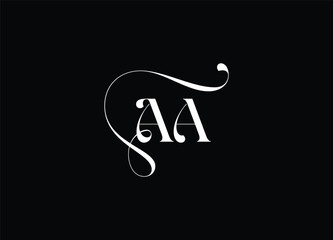 AA Logo Design Vector. Elegant Monogram Logo Design