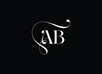 AB Logo Design Vector. Elegant Monogram Logo Design