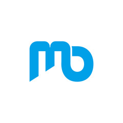 letter mo loop blue simple geometric logo vector