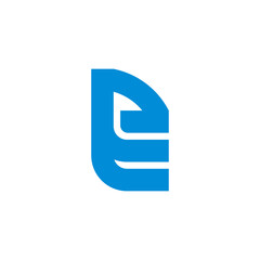 letter et simple stripes linear geometric logo vector