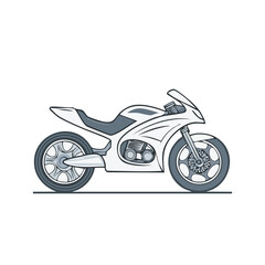 Obraz premium Stylized illustration of a modern white sport motorcycle in a side profile view.