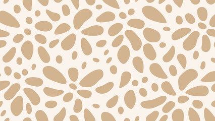 Fototapeta premium Seamless Pattern of Beige Petal- Like Shapes on a Light Cream Background texture