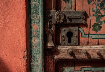 Ornate antique door lock