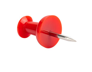  Single Red Thumbtack on White Background PNG Transparent Background