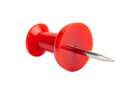  Single Red Thumbtack on White Background PNG Transparent Background