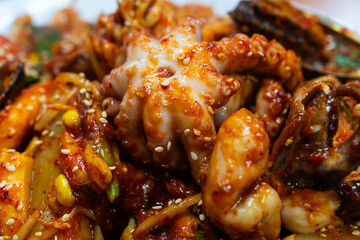 spicy braised seafood called haemuljjim, a Korean cuisine
