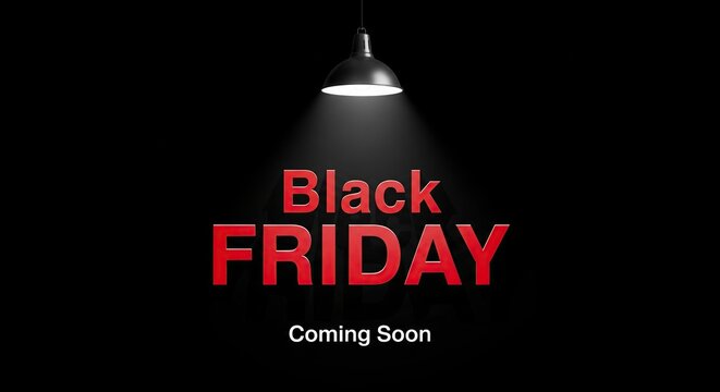 Black friday sale announcement spotlight coming soon with unique style. - Powered by Adobe