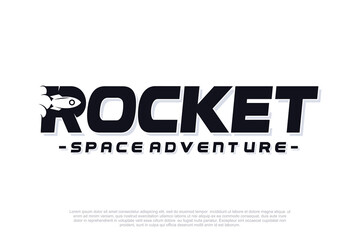 Rocket unique logo design Premium Vector