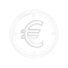 Obraz premium Euro currency symbol inside a target-like circle graphic, clean outline design