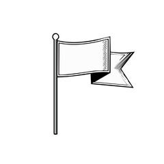 Obraz premium Hand-drawn flag design, vector illustration, simple design with lines.