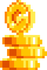 Fototapeta premium Stack of Coins Pixel
