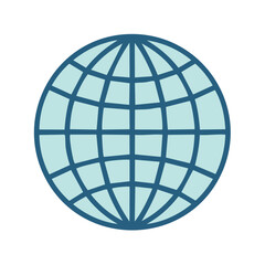 Obraz premium Blue and Light Blue Globe Illustration for Global Network, Communication, or Worldwide Concepts