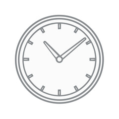 Clock Face Illustration Minimalist Design Indicating the Time of Day with Pointer Hands