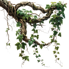 Wild Hanging Ivy Creeper Plant, Realistic Transparent Background