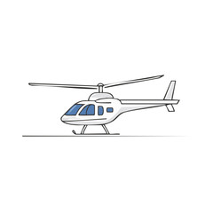 Fototapeta premium Helicopter illustration outline design of air transport vehicle on white background