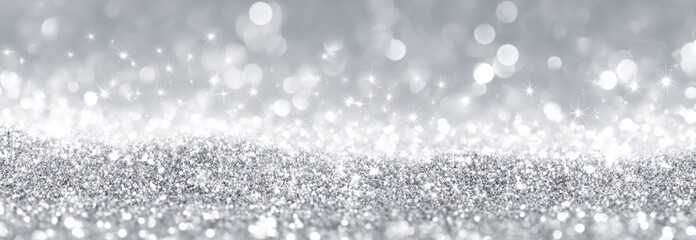 Silver glitter and bokeh background