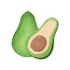 avocado isolated on white