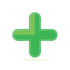 Obraz premium Medical green cross symbol for healthcare pharmacy and first aid vector icon