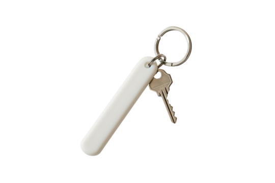 Off-white key chain with rectangular tag